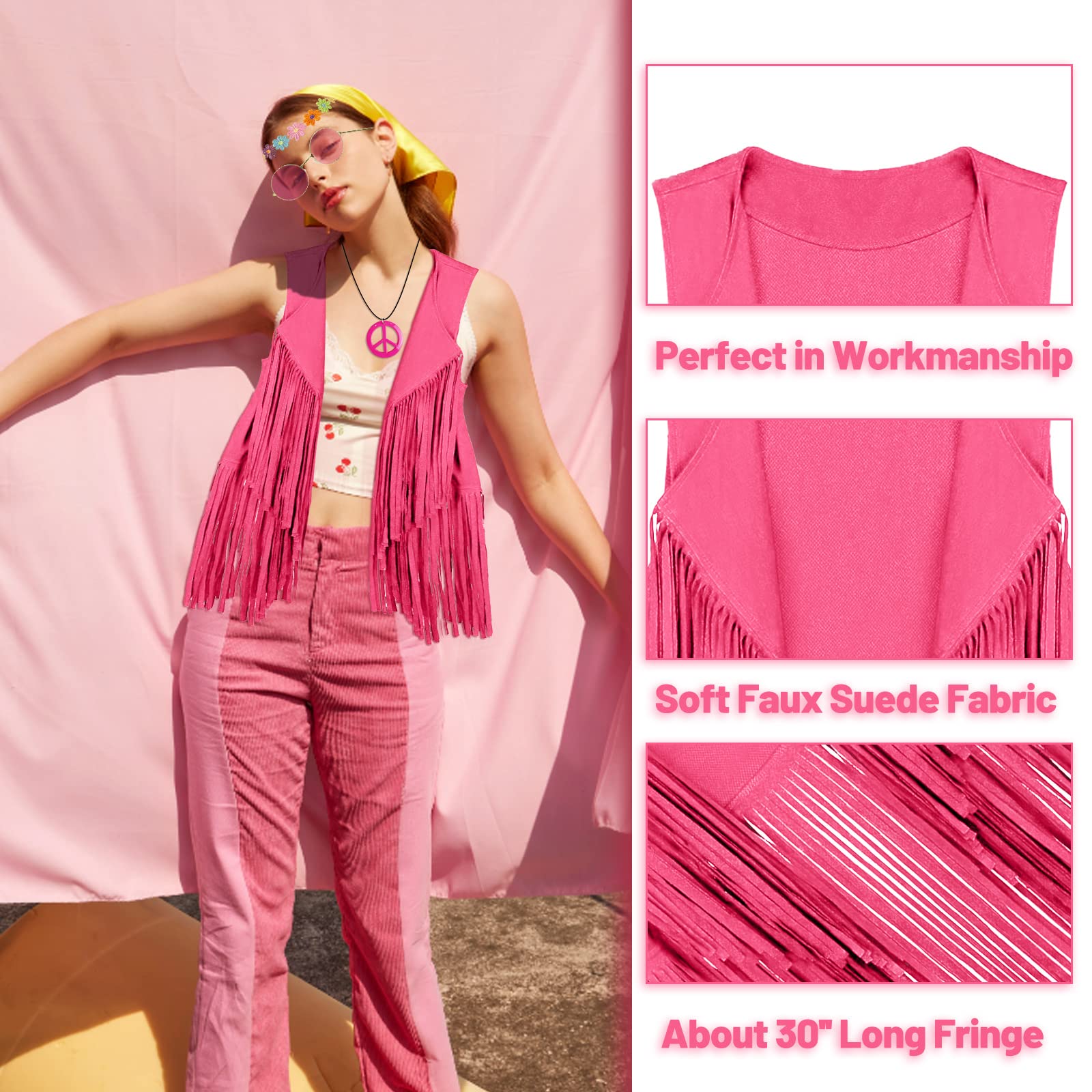 Umakeo 60s 70s hippie costume for women