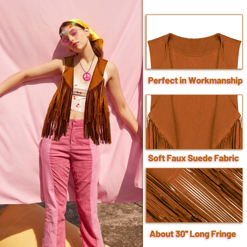 Umakeo hippie costume for women Kahaki 60s 70s