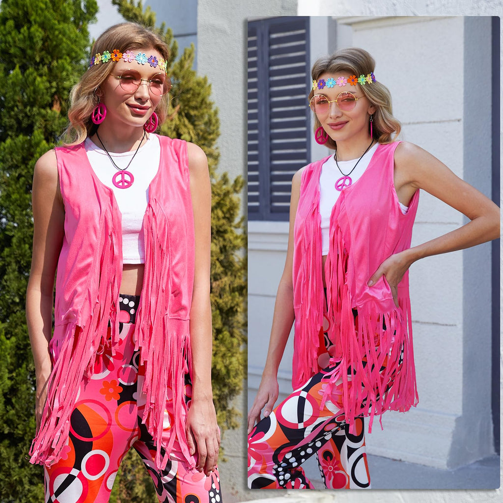 Umakeo 60s 70s hippie costume for women